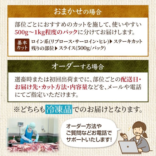 十勝清水町産 ブランド牛 十勝若牛1頭買い！総重量約220㎏！定期便 選べるカット・配送 _S003-0031