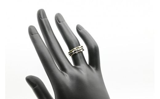 K18/PT スリーカラーダイヤリング0.20CT R3980DI-C 188-048（山梨県