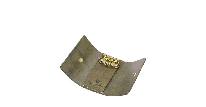 豊岡財布 haaki Leather キーケース HLC501 グリージオ / キーホルダー 鍵入れ 革 革小物 牛皮革 メンズ レディース プエブロレザー 手縫いのステッチ ハンドメイド シンプル デザイン 無地 KOMOREBI 木和田正昭商店