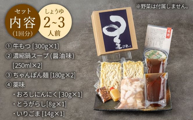 【全6回定期便】国産牛もつ鍋醤油味セット(2～3人前)《築上町》【博多もつ鍋 星まつり】[ABDH008]