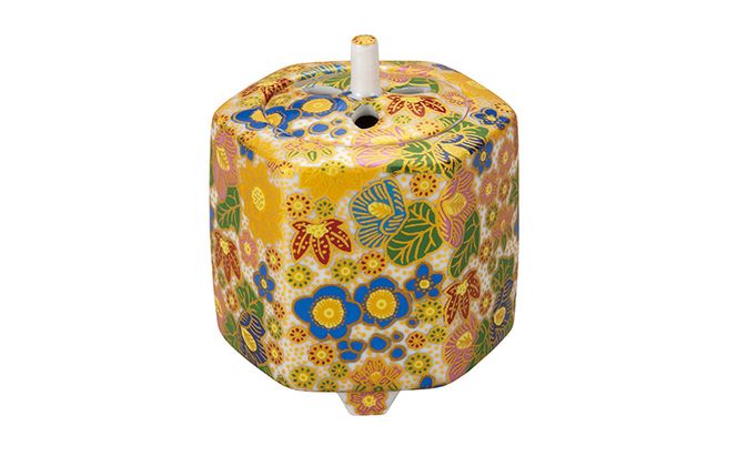 九谷焼　3号香炉　花詰 a05 