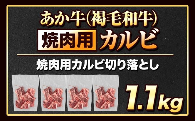 あか牛切り落とし 1.1kg(275g×4パック) 焼肉用カルビ切り落とし 《30日以内に出荷予定(土日祝除く)》肉 牛肉 切り落とし 国産牛 切落とし ブランド牛 すき焼き カレー 焼肉 小分け---hkw_26_lcl_32_1100g---