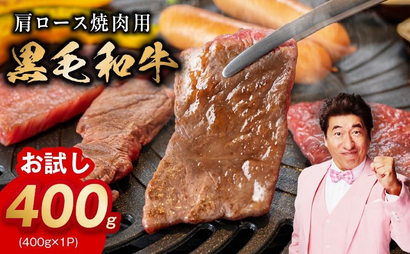 mrz0489 [お試し]黒毛和牛 焼肉用 400g[スピード発送 氷温熟成×特製ダレ 肩ロース 400g×1P 訳あり サイズ不揃い 焼肉 BBQ バーベキュー 人気]