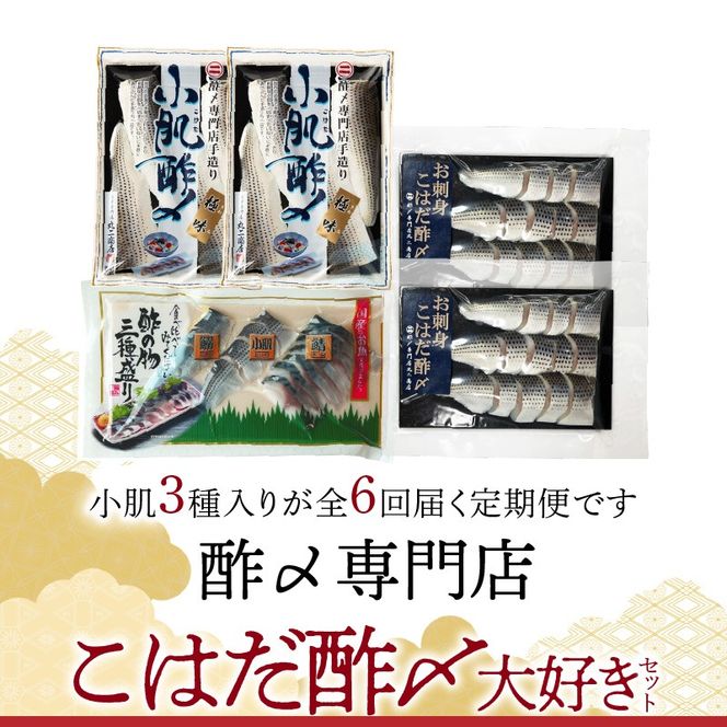 【酢〆専門老舗丸二商店】《６回定期便》こはだ酢〆大好きセット３種 H021-117