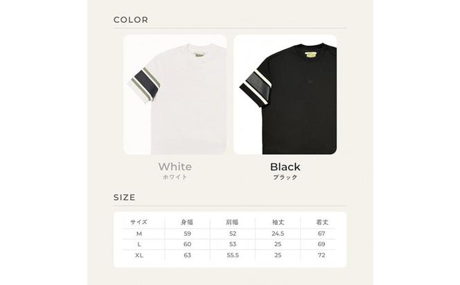 【Lサイズ】サスティナブルTシャツ（ボーダー）ホワイト 016641_BR004VC02