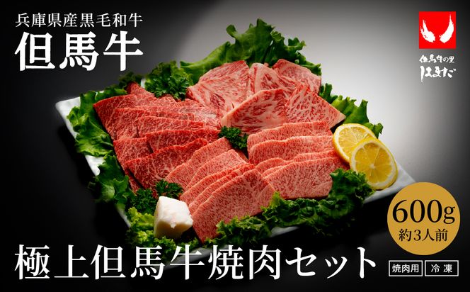 希少部位入り！極上但馬牛 焼肉セット 3種盛り【ロース モモ 希少部位1種 合計600g】牛肉 焼肉 セット 焼き肉 お肉 牛 肉 但馬牛 黒毛和牛 霜降り【但馬ビーフはまだ】【ご好評につき1月以降順次発送】
