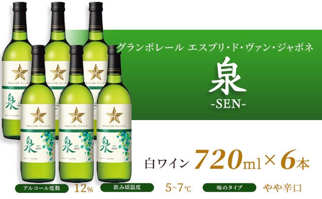ワイン グランポレール エスプリ ド ヴァン ジャポネ 絢 -AYA-、泉 -SEN- 赤・白 12本セット（各1本 720ml）赤ワイン 白ワイン サッポロビール 岡山ワイナリー ワインセット 国産ワイン 家飲み 