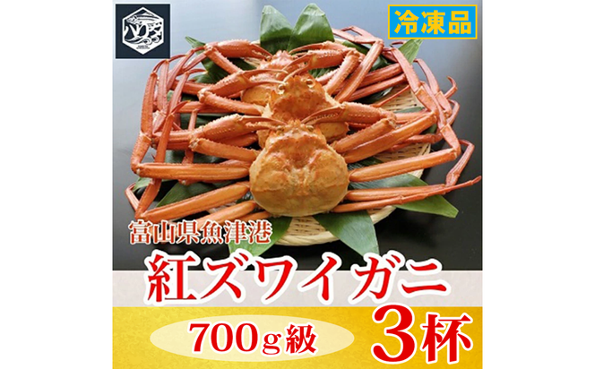 【冷凍】自社漁船直送！魚卸問屋の紅ズワイガニ 700g級×3ハイセット｜かに カニ 蟹 国産ずわい蟹 ずわいガニ 紅ズワイ蟹 紅ずわいがに 紅ずわい蟹 ボイル セットかにしゃぶ 魚貝類 魚介類 海鮮 鮮魚 新鮮 蟹飯 人気 豪華 ご褒美 贅沢 お取り寄せ グルメ カニ味噌 ※2026年9月～発送
