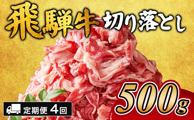 【4ヵ月定期便】飛騨牛切り落とし 500g ｜ 牛肉 和牛 国産 切り落し 切落し 定期便 スライス すき焼き カレー 赤身 赤身肉 牛 肉 夜ごはん 晩ごはん ご飯 おかず おすすめ 瑞穂市 岐阜県