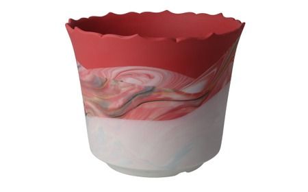 多治見市×春日井市コラボ 【美濃焼】 陶芸家「北川和喜」 marble 高台植木鉢 L × 【日本有数のサボテン産地】 春日井市の名店 後藤サボテン