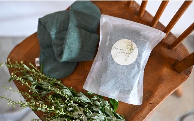 8種の植物の蒸気で温める よもぎピロー（有機小豆玄米よもぎカイロ) 糸島市 / - suu - / 枕 ピロー ネックピロー[ADQ010]