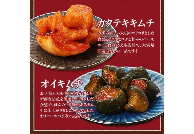 キムチバラエティーセット (お試しセット 定番人気3種類)  キムチ お試しセット 白菜キムチ カクテキ オイキムチ 小分け 人気 山梨 富士吉田