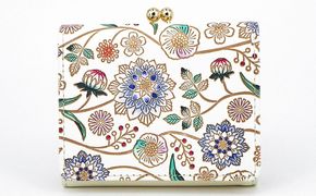 【文庫屋大関】三つ折りミニ財布　ダリア（コバルトブルー）【皮革工芸品】 ファッション 小物 民芸品 お札 カード 小銭 手のひらサイズ コンパクト 大人かわいい 牛革 手作り 国産 