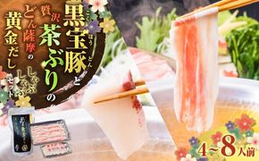 ＜選べる＞『黒宝豚＆茶ぶり切り身』どん薩摩の黄金だししゃぶしゃぶセット 4人前 or 8人前　K227-005_SKU