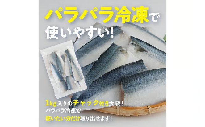 さば フィーレ 無塩 (計2kg・1kg×2袋) サバ 鯖 切り身 フィレ パラパラ冷凍 無塩 国産 便利 簡単 【AQ101】【やまろ渡邉】