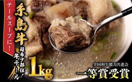 A4ランク 和牛 テール ブロック 計1kg テールスープ 糸島牛 糸島市 / 一番田舎 [AGN004] 牛肉 牛テール 希少部位 国産 牛 煮込み テールスープ 牛骨 黒毛和牛 A4