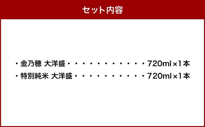 大洋盛 セットTK（720ml 飲み比べ 2本セット）1009002 大洋酒造 金乃穂大洋盛 特別純米大洋盛 日本酒 お酒 酒