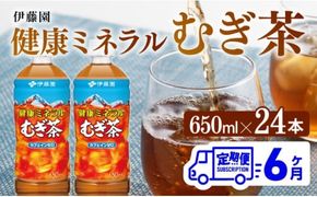 【6ケ月定期便】健康ミネラル むぎ茶650ml×24本PET 【 麦茶 ペットボトル 水分補給 セット カロリーゼロ 備蓄 ソフトドリンク 飲料 飲み物 ケース 送料無料 】 [D07357t6]