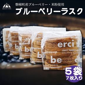 ラスク（ブルーベリー）　5個セット（7枚入り）　米粉　