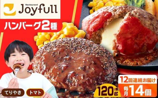 【全12回定期便】ジョイフル ハンバーグ スペシャル 詰め合わせ 2種 14個 セット《築上町》【株式会社　ジョイフル】[ABAA077]