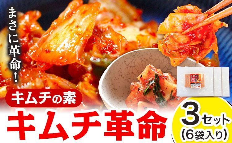 キムチ革命 キムチの素 3セット 6袋入り 樽の味 [30日以内に出荷予定(土日祝除く)] 和歌山県 日高町 キムチ 素 キムチの素 漬物 唐辛子 簡単 手作り 無添加---wsh_tra18_30d_24_15000_3s---