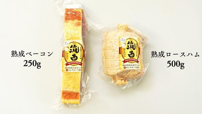 【 3ヶ月 定期便 】 燻製職人 風實 の 筑西ハム セット ( ロースハム ベーコン ) 茨城県 銘柄豚 キングポーク ブランド豚 豚肉 肉 お肉 ハム [AJ039ci]