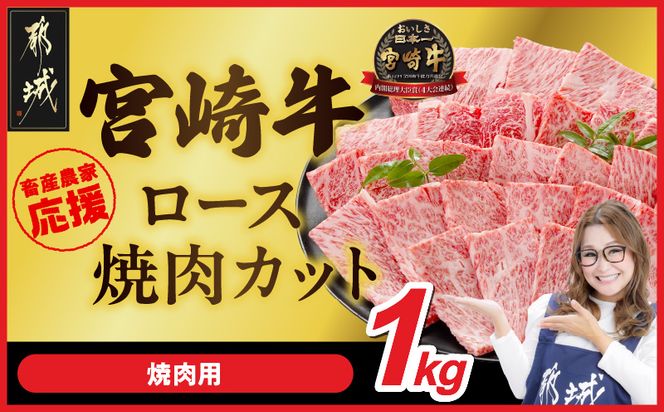畜産農家応援! 宮崎牛ロース焼肉用 500g×2パック_29-N202