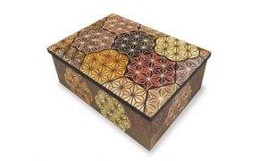 【寄木細工 6寸小物入れ 亀甲】神奈川県小田原市 142069_CW088