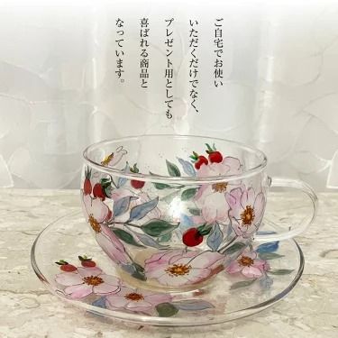 【絵付け手描き】ランプティーポット（1個）、カップ＆ソーサー（2客）3点セット「一重のバラ」 根本久美作
