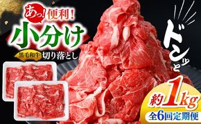 【6回定期便】国産 黒毛和牛 熟成肉 切り落とし計1kg（500g×2パック）/ 小分け 国産牛 お肉 牛肉 切落し 冷凍 焼肉 すき焼き / 南島原市 / ふるさと企画[SBA096]