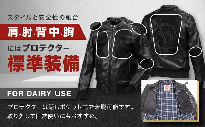 SP忠男レザージャケット＜ネイビー Mサイズ＞｜京都 バイクギア 人気ブランド バイク [SPJ-6]［ レザージャケット 革ジャン ジャケット 革 レザー ヴィンテージ ツーリング ライダー バイカー おしゃれ かっこいい 人気 おすすめ 送料無料 ふるさと納税 ］ 261009_A-JR183VC04