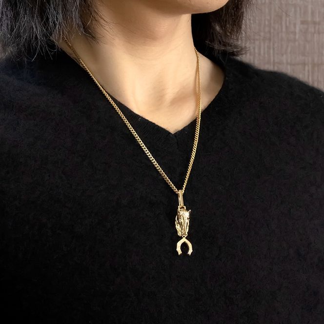 馬 馬蹄 18金 ネックレス ダイヤモンド 大ぶり ペンダントトップ 大きめ 喜平 18k ゴールド ダイヤ 干支 午年 縁起物 イエローゴールドK18 ジュエリー シンプル お守り 厄除け 人気250307mro401 SWAA271