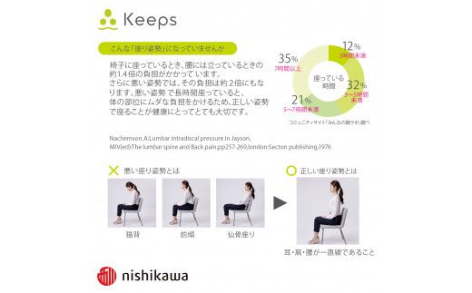 【nishikawa/西川】Keeps(キープス)クッション/ブラック【P329W】（滋賀県　近江八幡市）