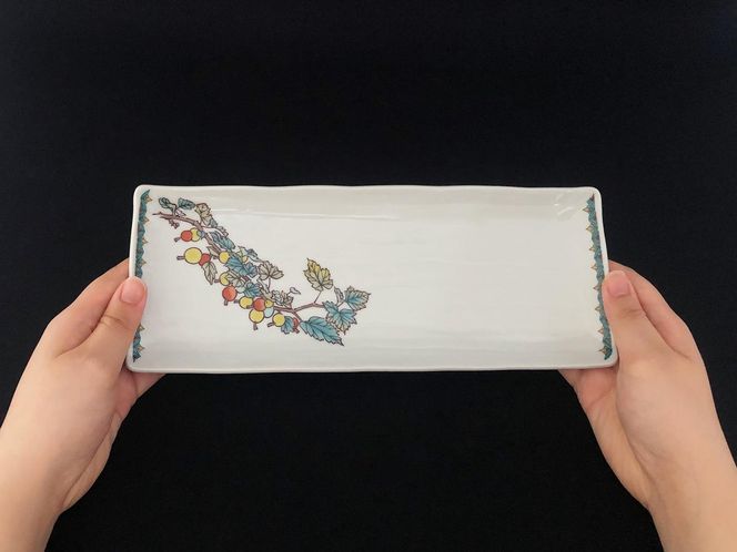 九谷焼　5.8号皿揃　果実絵変り （5枚セット）a01 食器 キッチン雑貨 キッチンアイテム 雑貨 小物 お皿 角皿 食卓 テーブルコーディネート 普段使い 贈り物 