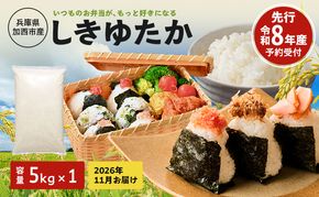 米 令和8年産 先行受付 しきゆたか 白米 5kg《2026年11月発送》 お米 精米 単一原料米 お弁当 おにぎり 冷めても美味しい 農業支援 就労者支援 日用品