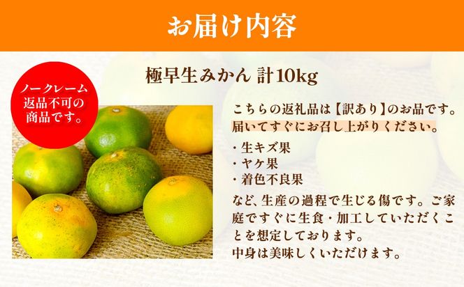 【先行予約】浅野農園の極早生みかん 訳あり計10kg ※着日指定不可 ※離島への配送不可（2026年10月上旬～11月中旬頃に順次発送）IKTAC001