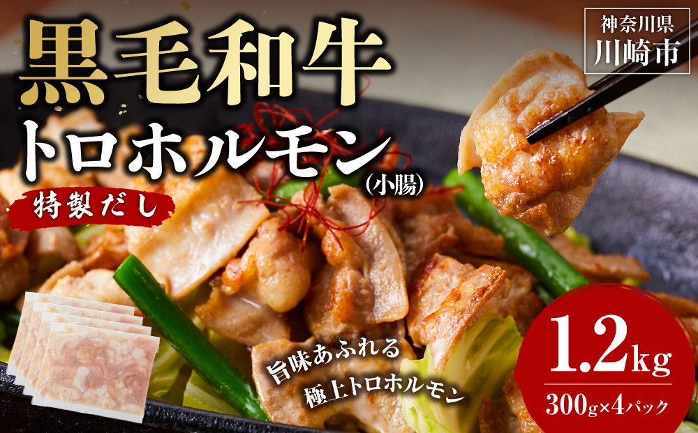 黒毛和牛トロホルモン(小腸) 特製だし1.2kg ( 300g ×4パック )[2026年10月発送] 141305_KZ61VC10