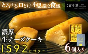 濃厚生チーズケーキ 1592 ヒゴクニ 6個入り 古今堂 《30日以内に出荷予定(土日祝除く)》 熊本県 南阿蘇村 チーズケーキ チーズ ひごくに お菓子 スイーツ---sms_kkinczk_30d_r7_7500_6i---