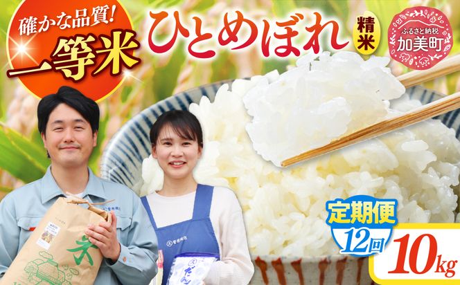 【12回定期便】 精米 令和7年産 宮城県産ひとめぼれ 計120kg (10kg×12回) [菅原商店 宮城県 加美町 ]   |sg-hb10-t12-r7