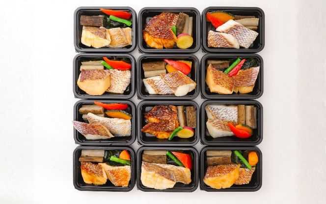 レンジで簡単！近大生まれマダイ惣菜詰合せ（12食）レンチン 調理簡単 惣菜 そうざい 料理 魚 焼き魚 セット マダイ 真鯛 近大 アーマリン 【akd012B】