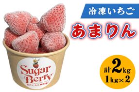 冷凍いちご《あまりん》1kg×2個｜埼玉 オリジナル 品種 糖度 高い 甘い 高級 イチゴ SugarBerry すぎと [0685]