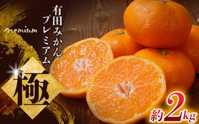 ＼光センサー選別／極 有田みかんプレミアム 約2kg【光センサー 高糖度選別品】2S～Lサイズ 有機質肥料100% ※2026年11月～2027年1月に順次発送予定 ※北海道・沖縄・離島への配送不可 【nuk154G】