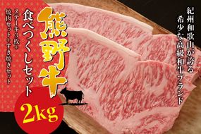 希少和牛 熊野牛食べつくしセット（ ステーキ3枚 焼肉セット すき焼きセット）＜冷蔵＞ すき焼き しゃぶしゃぶ 焼肉 牛肉【sim117B】