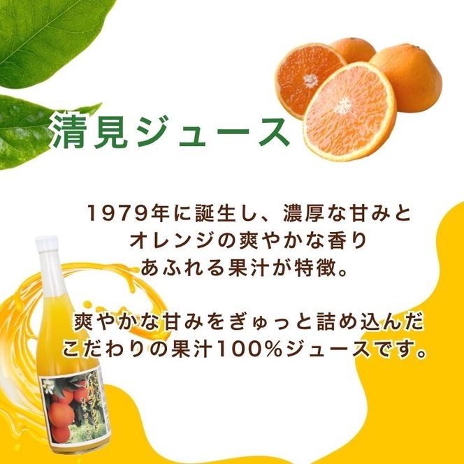 清見ブレンドジュース ストレート 720ml × 4本 中山農園 みかん 蜜柑 果実ミックスジュース 清見 プリンセス 甘平 果物 みかんジュース ストレートジュース オレンジジュース 100％ フルーツ ストレート  柑橘 果汁 無添加 農家直送 産地直送 数量限定 国産 愛媛 愛南 なくなり次第終了
