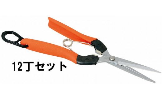 N-53 ロング芽切鋏（衝撃吸収クッション付）12丁セット