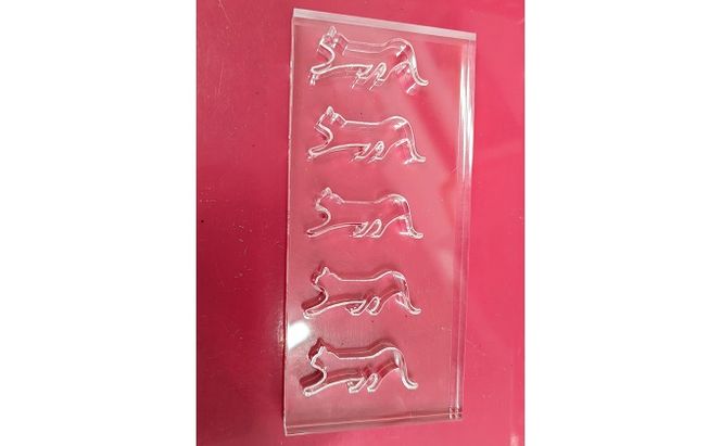 アクリル ネコ 箸置き 5コSET 雑貨 日用品 透明 猫 手作り 