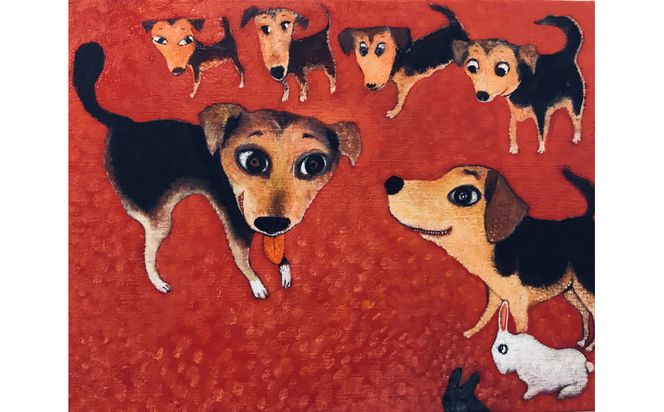 アーティストが描く愛しいペットのポートレート　F6号 142069_DK015