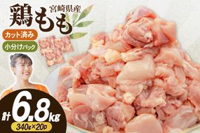 鶏肉 もも肉 小分け 切身 340g 20袋 計 6.8kg 冷凍 宮崎県産 [南九フーズ 宮崎県 日向市 452061696] とり肉 鳥肉 鶏もも 鶏もも肉 鶏 冷凍 真空包装 宮崎 個包装 大容量 お弁当