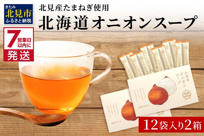 《7営業日以内に発送》大地の恵み北海道オニオンスープ 12袋×2箱 ( スープ オニオンスープ 玉葱 タマネギ たまねぎ 即席 ふるさと納税 )【125-0085】