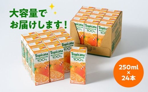 トロピカーナ 100％ オレンジ 250mlLLスリム×24本 （茨城県常総